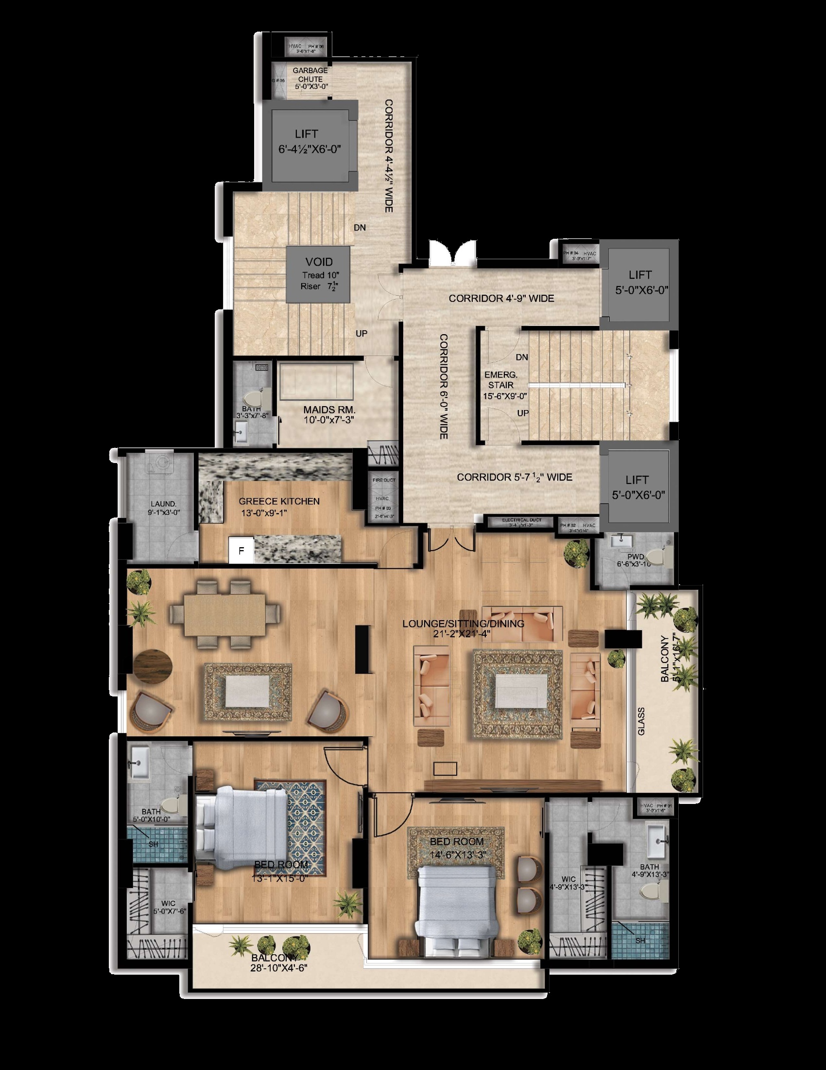 Two Bedroom floor plan
