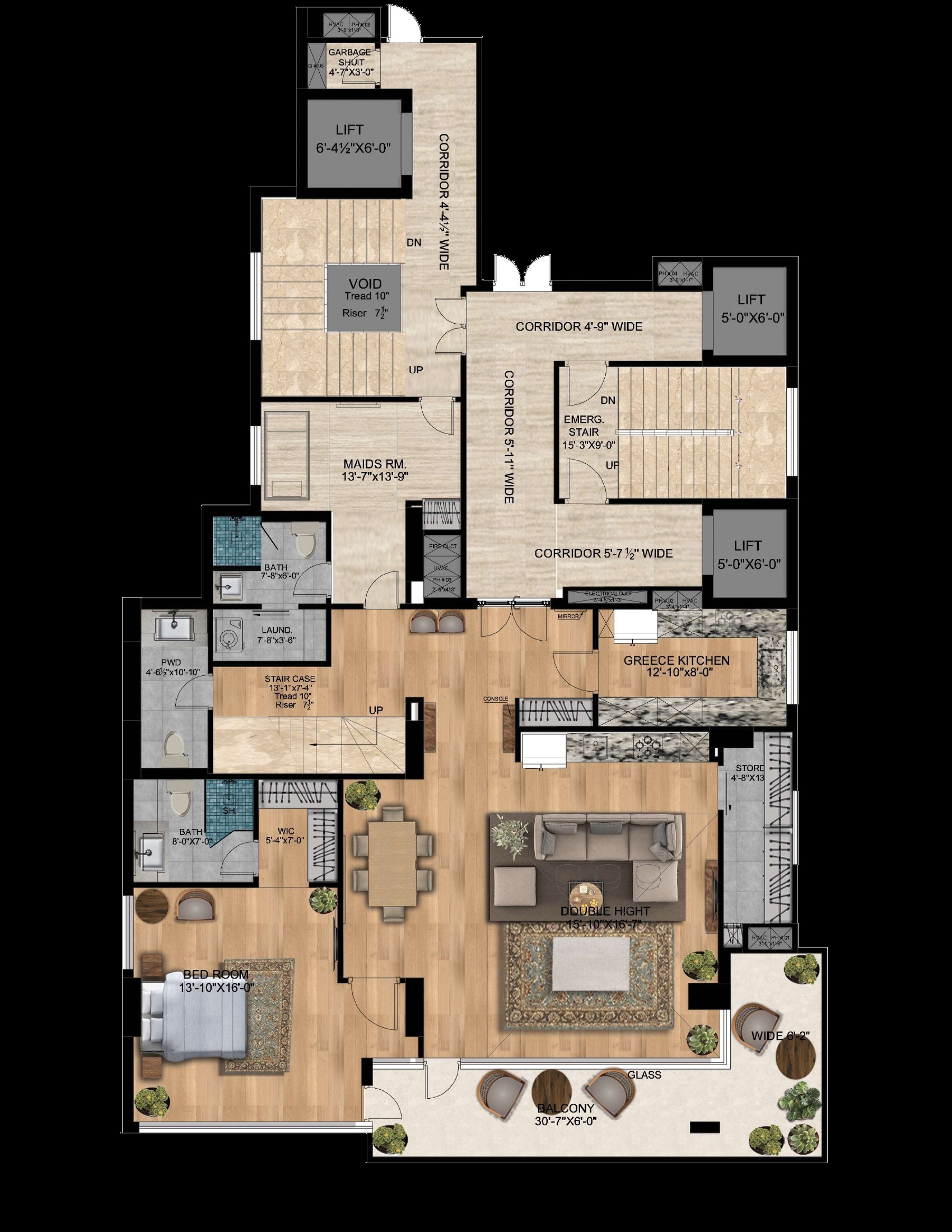Duplex 4BR First Floor plan
