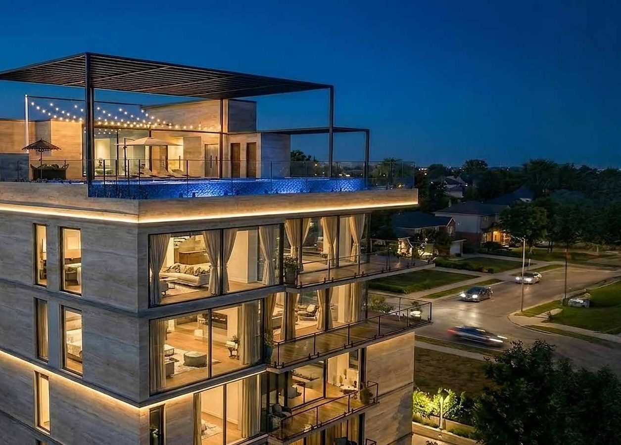 Aurora Residences at night